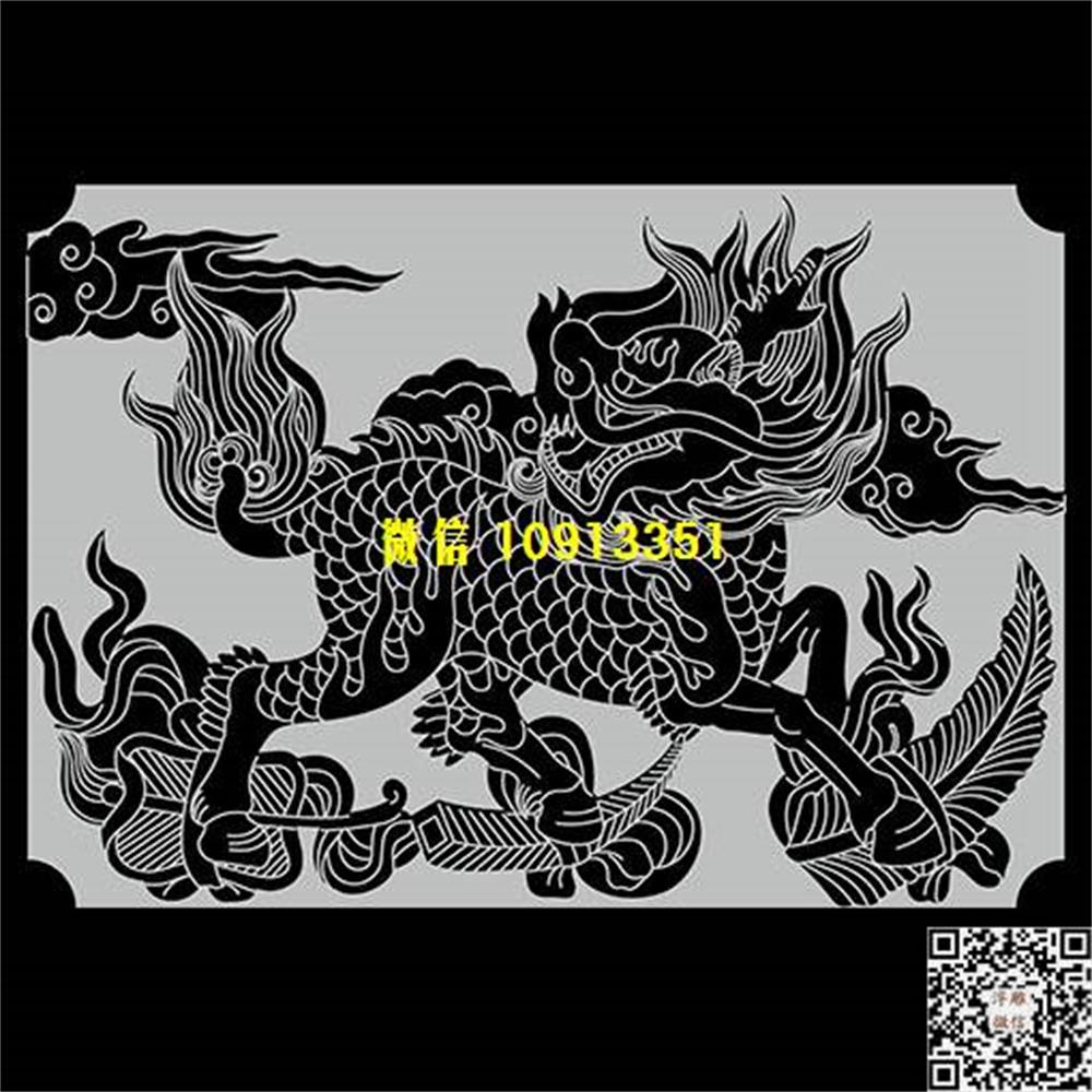 精雕图278麒麟送书精雕图线雕图线条图单线铣底图_电脑雕刻plt文泰矢量图精雕图浮雕图